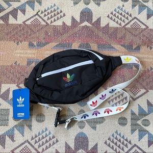 Adidas trefoil rainbow black pride fanny pack